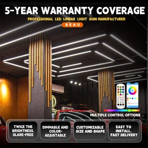 For CE ROSH Certificated Super Bright 20W 40W 80W LED Aluminum Linear Light Pendant for Office Shop School Gym Lighting