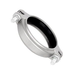 304 Stainless Steel Grooved Clamps Fire-Protection Pipeline Grooved Couplings Thin-Walled Double-Clamp Press-Fit Water Fittings