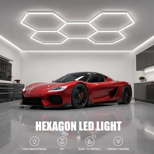 Hot Sale Workshop Ceiling Hanging Garage Light Hexagonal Car Office Lamps Led Ceiling Honeycomb for Car Garage Led Light