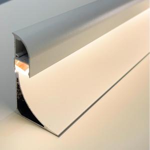 Backlit Recessless LED 6000 Series Aluminum Alloy Profile Ceiling-mounted Wall Washer Light Corner Line Baseboard Dimmable High