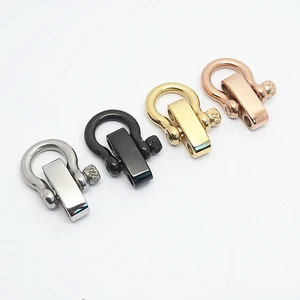 Wholesale Adjustable Stainless Steel Bow Shackle for Paracord Bracelet Custom LOGO Jewelry Findings & Components
