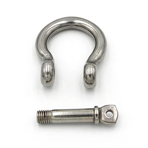 M5 ss304 Bow Shackles Heavy Duty D Ring Shackle Marine Grade Stainless Steel Screw Pin Shackles for Chain Strap