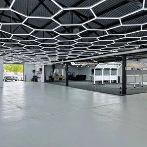 LED 14/15 Hexagon Garage Light Ceiling Honeycomb Hexagon LED Lights for Exhibition for Garage Gym Basement Hair Salon