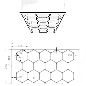 IP55 Car Light Wash Showroom Workshop Lighting Working Hex Hexagon Garage Honeycomb Hexagonal Lamps Led Lights