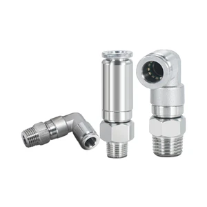 304 Stainless Steel High-Temperature Corrosion-Resistant 360 Degree High-Speed Rotary Joint KSL6 KSH8 PL12 Fittings 0.2kg