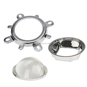 1 Set 44mm LED Lens Optical Glass 60 Degree + 50mm Reflector Collimator + Fixed Bracket for COB Chip