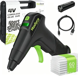 Cordless Hot Glue Gun Rechargeable Glue Gun With 12s Fast Heating, Auto Shut-Off And Anti-Drip Nozzle For DIY Crafts Repair