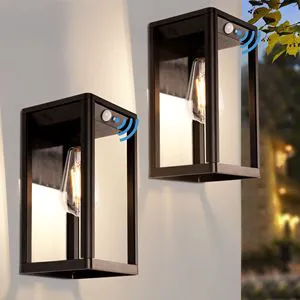 2 Pcs Outdoor Waterproof Solar Motion Sensor Wall Lamps Premium for Outdoor Use