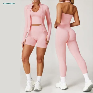Seamless Fitness Wear Training Quick-drying Long Sleeve Yoga Sport Gym Top Women Jacket Gym Fitness Sets For Woman Athletics