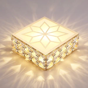 Modern Luxury Indoor LED Crystal Chandeliers Ceiling Lamp Simple Design for Dining Room Bedroom 220V Iron Home Light for Aisle