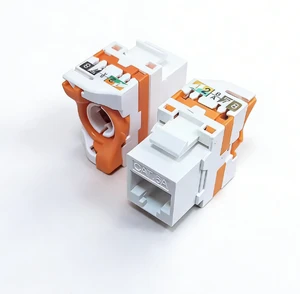 High-Speed Cat6a UTP RJ45 Keystone Jack - Tool-Free Rotary Connector for Network Cabling Installations