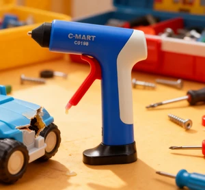 Factory Wholesale C-MART C0198 Industrial Grade Portable Battery-Powered Rapid Heating Cordless Hot Glue Gun 392F Lightweight
