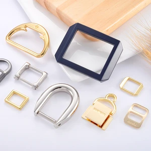 Zinc Alloy Eco Metal D-ring Custom Logo Square Metal Buckle 10 16 19 25mm 32 38 50mm Bag D Ring Buckle for Handbag