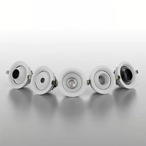 Adjustable Modern Aluminum LED Recessed Spotlight-45 Tilt & 360 Rotation for Living Room Indoor Lighting