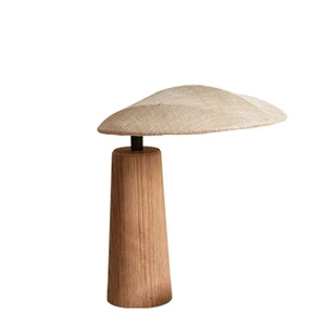 Luxury Hotel Decoration Creative Wood Table Lamp with Fabric Lampshade Modern Art Bedside Lighting Desk Lamp