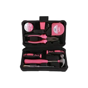 A Complete Set of Small Multi-functional pink Thickened Hardware Tool Boxes for Home Maintenance