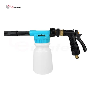 LEMATEC Low Pressure ABS/Plastic PP Bottle Car Wash Foam Gun Garden Hose Sprayer Adjustable Soap Dispenser for Home Auto