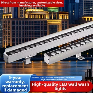 Outdoor IP65 24W RGB LED Wall Washer Lights Aluminum DC 24V for Building Linear Exterior Lighting Contour Guardrail Support