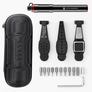 Portable Durable Universal Bicycle Repair Kit Large Capacity Built-in Hose Pump Tire Levers Patch Kit Aluminum Alloy Water