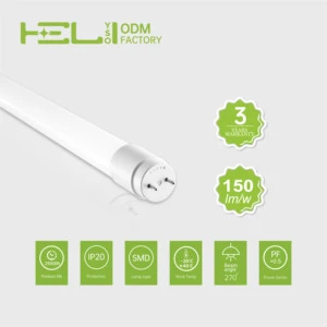 CE RoHS T8 LED Tube Light 18W 2700LM 6500K G13 270° PC Tube For Office Warehouse Corridor Parking Garage