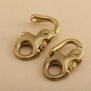 MEETEE XB002 12mm Brass Shackle Key Hook Pure Copper Quick-Release Buckle For Bag Shoulder Strap Fixing