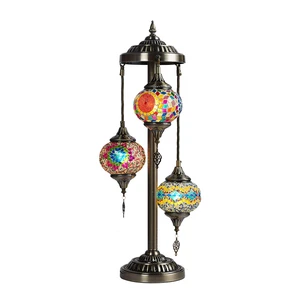 Turkish Style Handmade Mosaic 3-Headed LED Floor Lamp