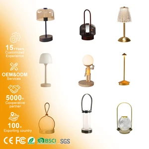Hot Sale Dining Touch Luminous Hotel Bar Coffee Desk Lamp Rechargeable Plating Decorative LED Table Lamp