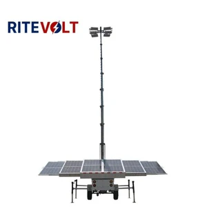 Portable Solar Lamp With Foldable Solar Panels For Emergency Lighting In Stadiums Gardens Roads