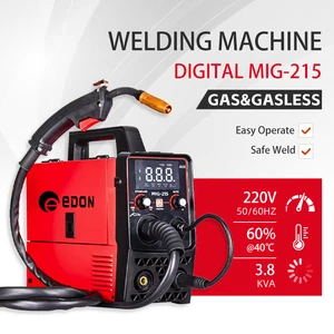 EDON MIG-215 Maquina De Soldar Mig Digital Gas Gasless Co2 Mig Welding Machine 4 in 1 3 in 1 Mag Mma Mig Welder