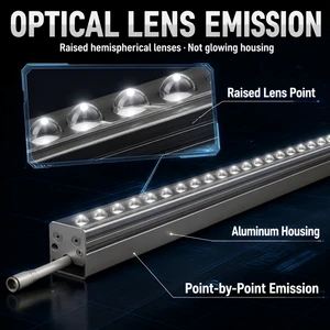 DMX512 RGBW LED Linear Bar Movable Wire Track 1M 14W IP65 Building Contour Light for Office Tower Resort and Commercial Street