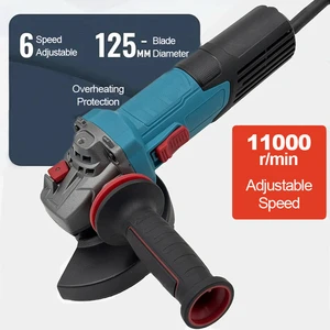 Small High-performance 125mm Brushed Plug-In Electric Angle Grinder 750W Speed Adjustment Corded Industrial Angle Grinder