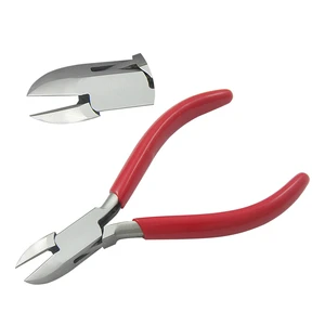 130mm Total Length Semi Flush Cut Jewelry Making Wire Cutting Pliers Double Leaf Spring with PVC Handles for Crimping Fishing