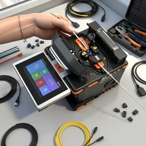 OEM ODM FTTH M5 Fiber Optical Fusion Splicer With OPM VFL 6 Motors High Accuracy Fully Automatic 6s Welding Machine 16s Heating
