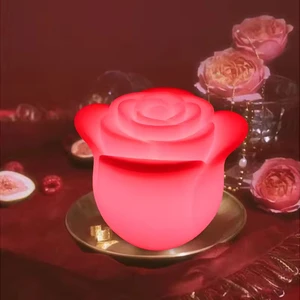 Dropshipping Luminous Rose Lantern Decoration Bar Club Table Lamp RGB Colorful Night Lamps Illuminated Rose Flower Motif Light
