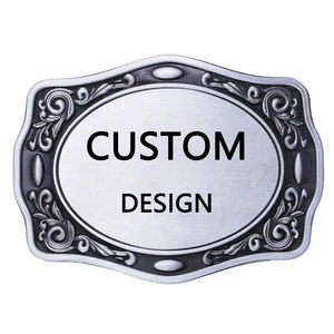 Manufacturer Custom Design Laser Logo Zinc Alloy American Cowboy Retro Western Blank Belt Buckle