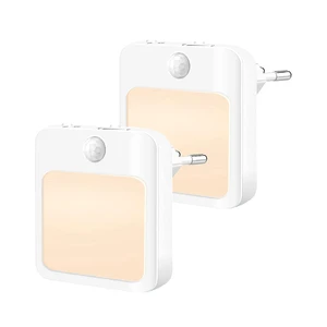 Mini LED Night Light EU/US Plug-in Dusk to Dawn Sensor Square Wall Lamp 110V-220V for Bedroom Hallway Stairs Corridor