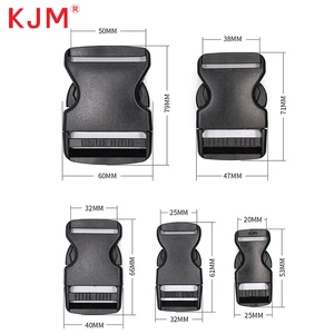 GRS Certification Bag Accessories Dual Adjustable Recycled Plastic Buckle Black Pom Side Release Buckle For Bag Belt Straps