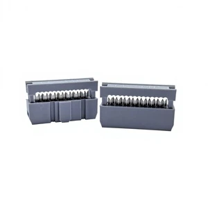 IDC 2.54mm*14pin Dual Row Tin Plated Brass Contact Crimping Head Connector White Color -40~+105 Operating Temp RealRun Connector