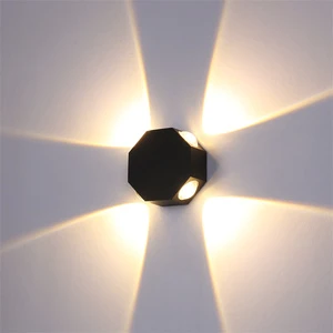 BEWELL Outdoor Garden Lamp Wall Mounted up and Down Solar Wall Light