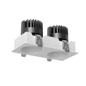 Efficient 24W Dual Head COB Spotlight Aviation Aluminum Reflector Cup Adjustable Indoor Hotel Warm White Anti Glare