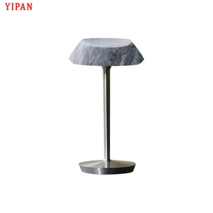 New Design Steel Luxury Decorative Table Lamp Bedside Marble Milk Glazed Glass Art Decor Indoor Led Table Light