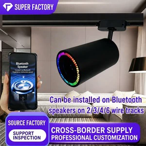 Magnetic Speaker Track Light Smart Music Sync 48V LED Rail System For Modern Gallery Commercial Showroom