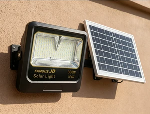 300W Solar Flood Light Professional IP67LED Solar Spotlights ABS Construction Adjustable Remote Control