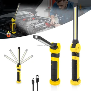 USB Rechargeable Anti-Skid 360 Degree Rotate LED Cob Work Light Bright Bird Car Inspection Cordless Working Lamp Magnet