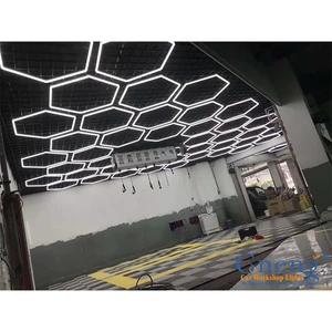 High Quality 100-240V Hexagon Led Detailing Light Hexagon Garage Lighting Long Lifespan Car Workshop Light for Garage Lamp