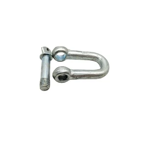 Galvanized Carbon Steel D Shackle European Type Straight Bow Safety Bolt Pin ISO 9001 Certified Imperial Measurement for Lifting