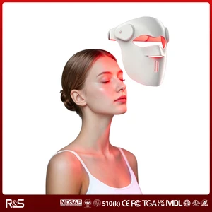 Customize Led Light 7 Color Contour Face Red Light Therapy Led Skin Care Facial Mask Silicone Infrared Red Light Therapy Mas