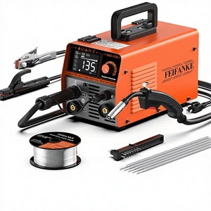 135A Flux Core MIG Welder,110V Gasless Flux Core/Lift TIG/Stick 3 in 1 Portable Welding Machine,IGBT Inverter Welding Machine