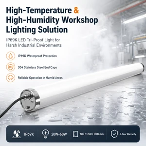 Industrial Waterproof IP69K LED Tri-Proof Light for Hot Humid Production Line Lighting