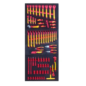 68pcs Hardware Tools VDE Insulated Socket Wrench 1000V Ratchet Wrench Combination Pliers Set